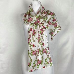 Cejon Floral Scarf Pink Green Ivory Spring Summer